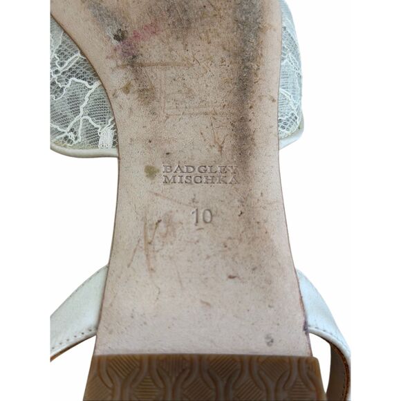 Badgley Mischka Fawn Mesh Pointed Toe Flat with Rhinestone Ankle Strap Size 10 - Picture 5 of 7